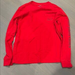 Vineyard Vines Red and Green Long Sleeve Tee